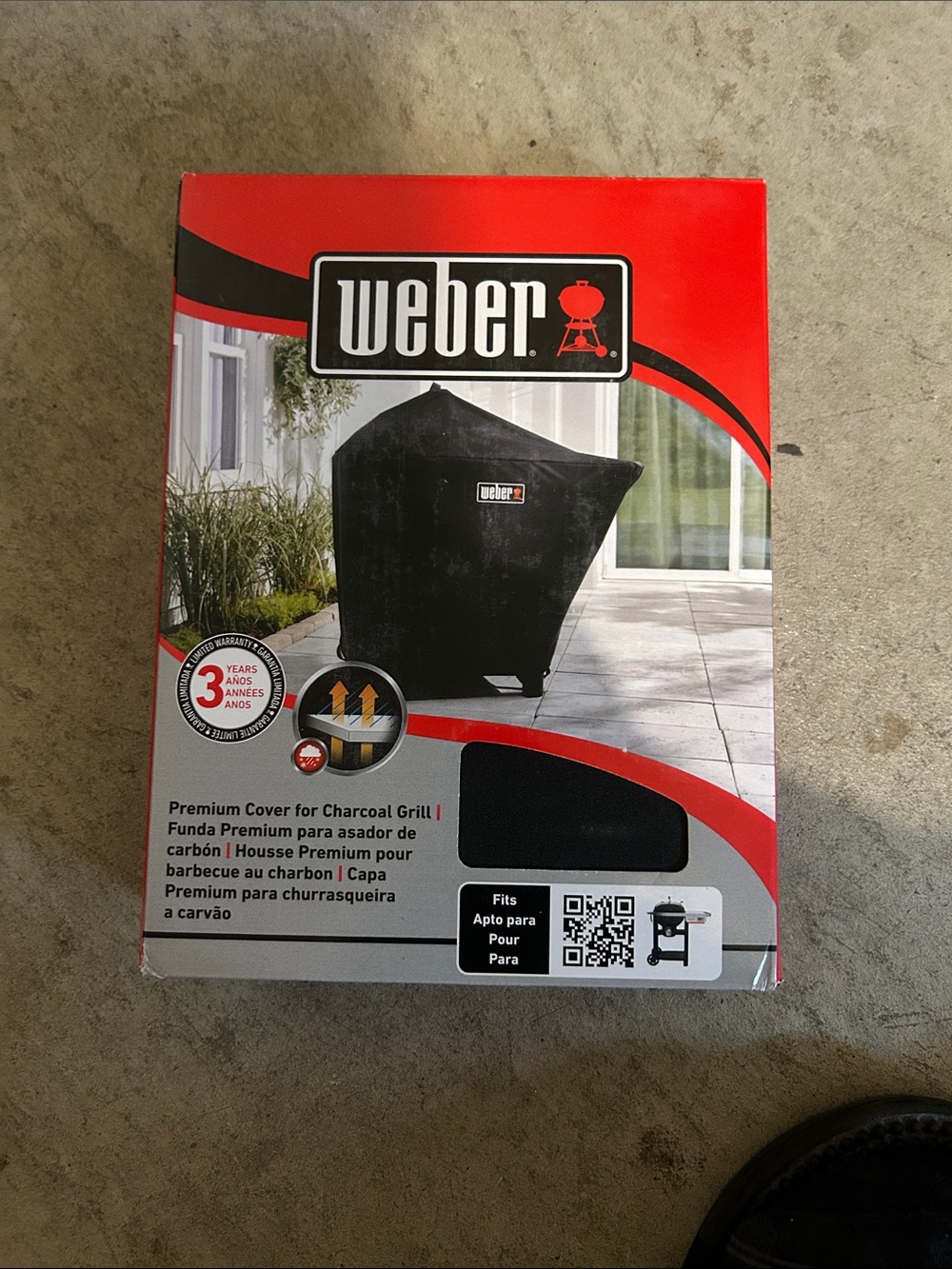 Black Premium Charcoal Grill Cover